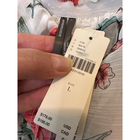 Anthropologie Somerset Strapless Floral Chiffon Midi Dress NWT Size Large - Picture 5 of 10